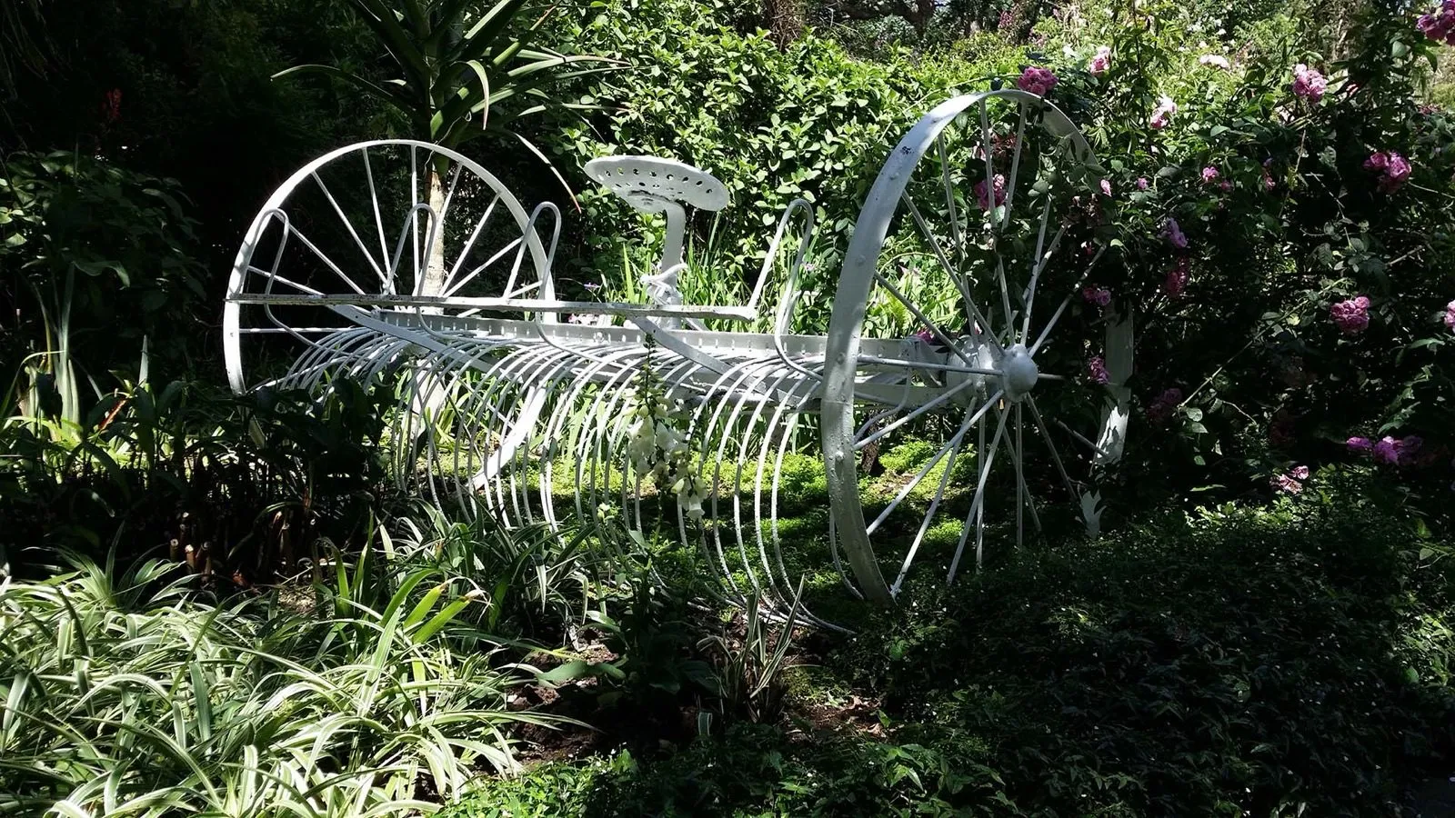 A garden ornament among the greenery