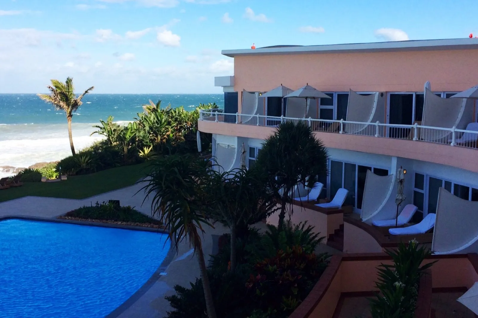 The hotel seen from the pool deck