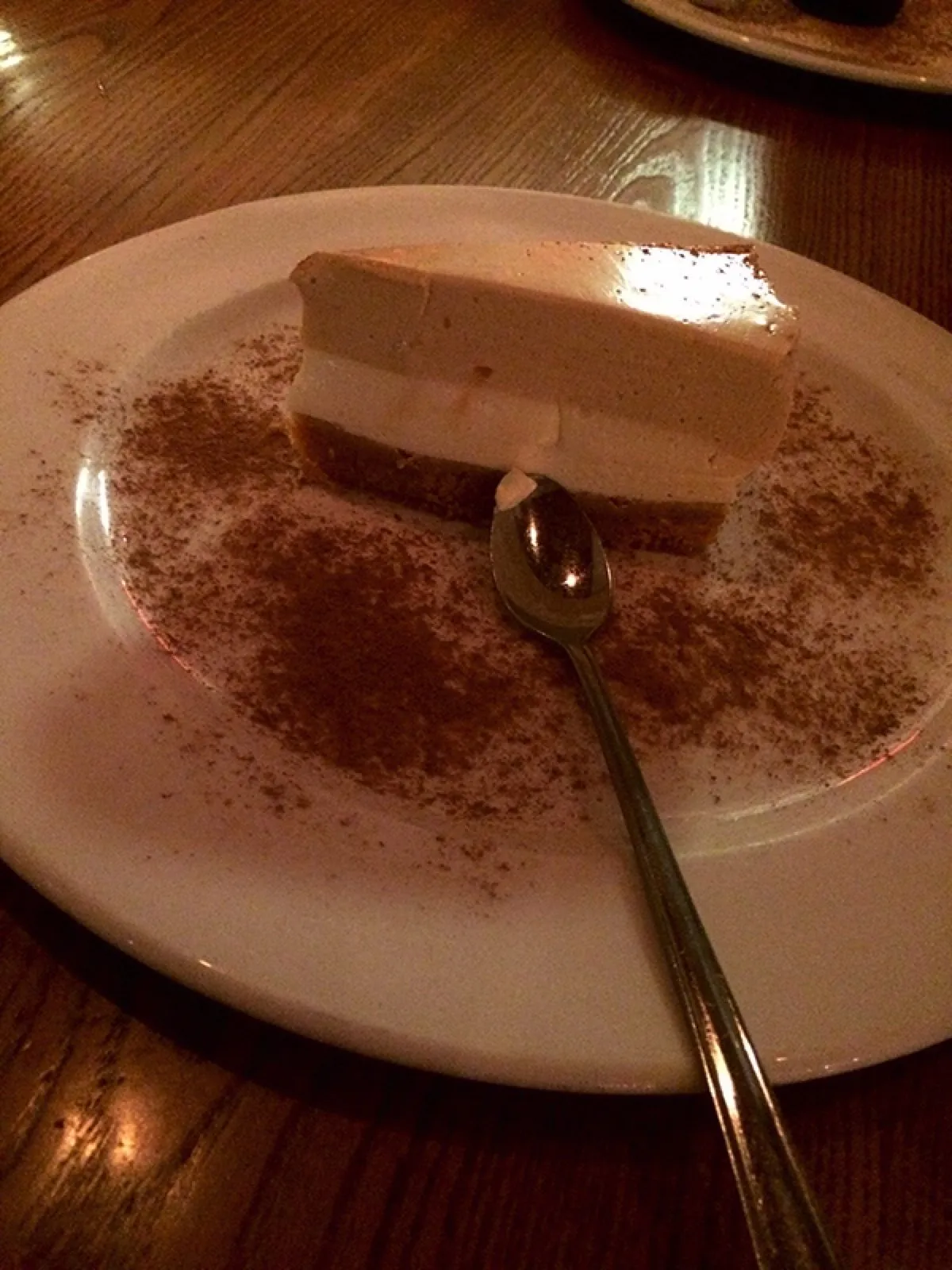 Dessert with a spoon through it