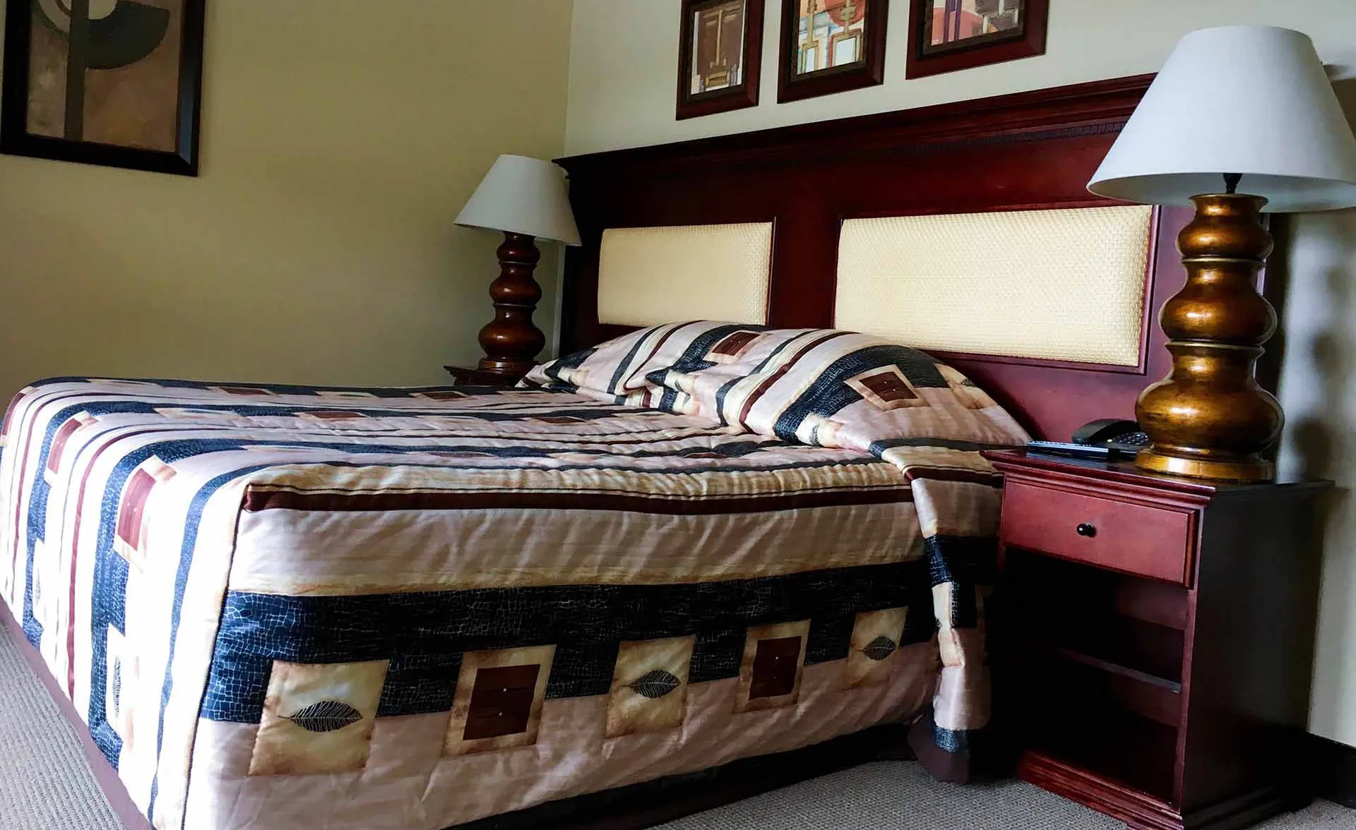 One of the hotel's rooms, updated but still dated in feel