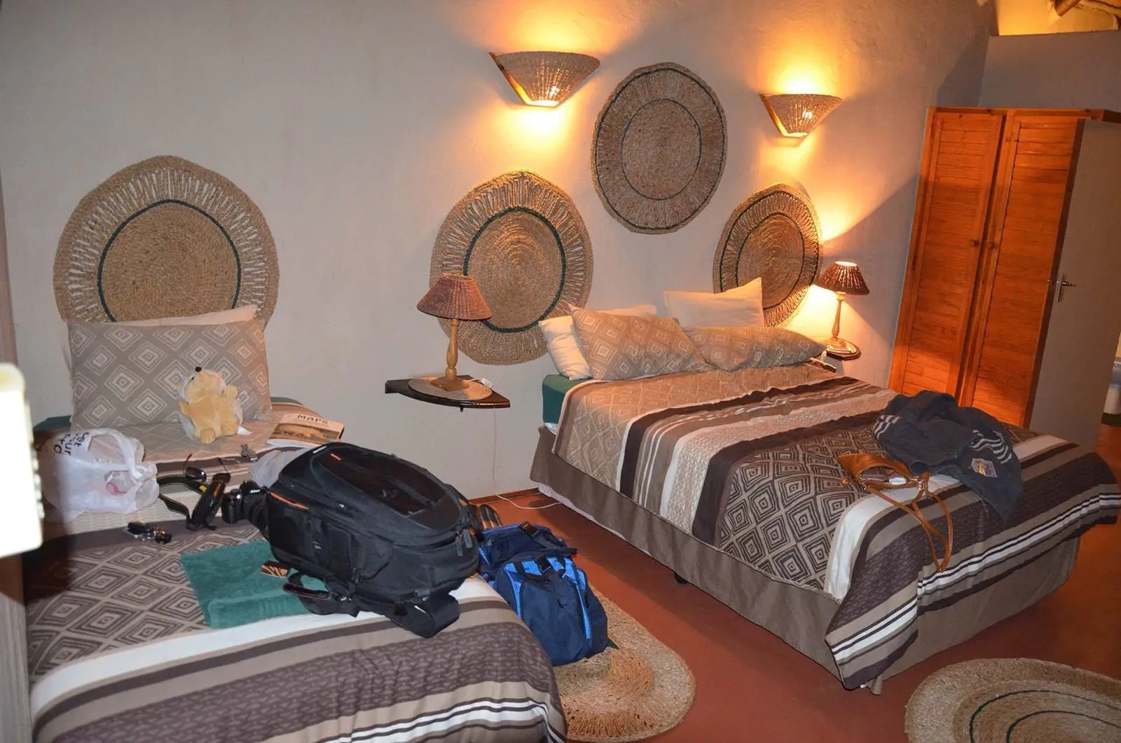The bedroom under its thatched roof