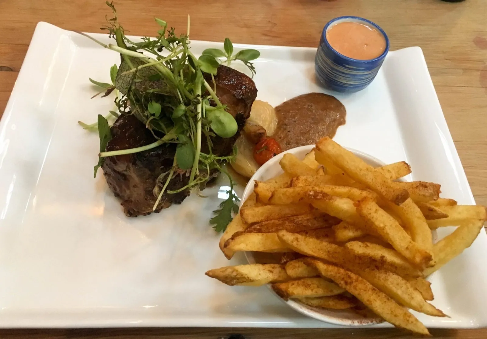 A main course served with fries