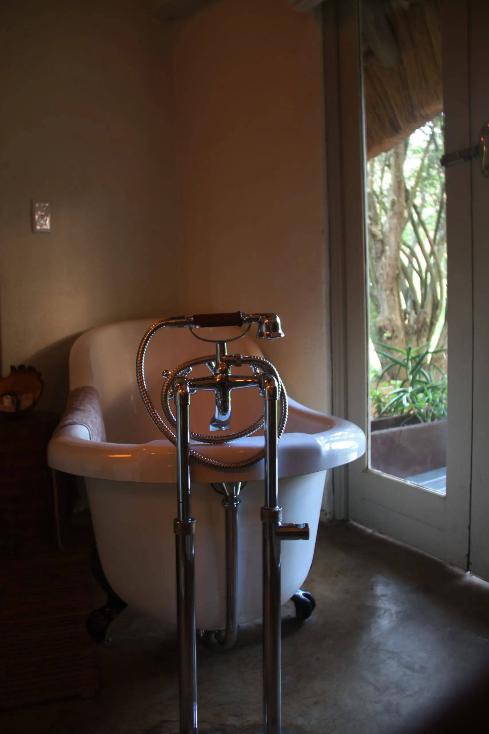 The suite's bathroom, added on behind the original structure